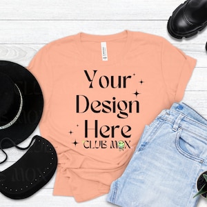 Boho Bella Canvas 3001 TERRAKOTTA Shirt Mockup | Grunge gestaltetes Tshirt | Herbst Tshirt Mockup | College T-Shirt Mockup | Zurück zur Schule Mockups