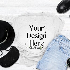 Boho Bella Canvas 3001 ASH Shirt Mockup | Styled Tshirt Mockup | Fall tshirt Mockup | Fashion tee shirt Mockup | Back to School shirt Mock