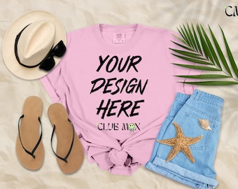 Maqueta de camiseta Comfort Colors BLOSSOM / Maqueta de camiseta de vacaciones de verano / Maqueta CC1717 / Maqueta de camiseta de vacaciones familiares / Maqueta de camiseta de viaje de chicas a la playa