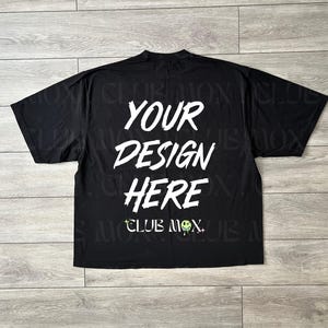 Black Shaka Wear T-Shirt Mockup: Oversized Streetwear Flat Lay (Digital Download)