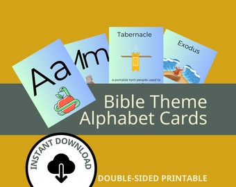 Flashcard con alfabeto stampabile per la scuola materna per il gioco dell'alfabeto per bambini Apprendimento ABC per il download digitale della scuola materna