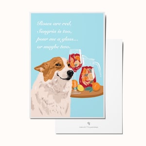 Cartolina e poster da cocktail Sangria Corgi