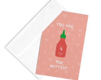 DIN A6 vouwkaart "You are the hottest" met envelop