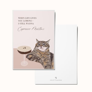 Cocktail cartolina e poster Espresso Martini Cat