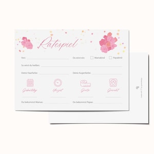 Set di carte da gioco per indovinelli per baby shower – Simpatiche carte da gioco per indovinelli per il baby shower