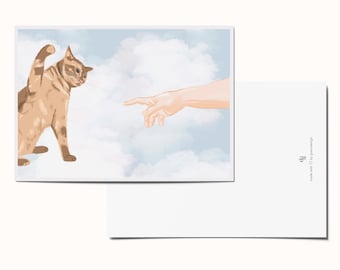 Postcard Michaelangelo&#39;s Angry Cat