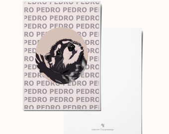 Postcard & Poster Pedro Raccoon | funny, dancing raccoon meme