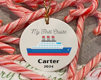 My First Cruise 2024 custom name Christmas Ornament, Gifts for Kids, Gifts for Cruise, Gift for mom, gift for dad, Christmas gift, ornament