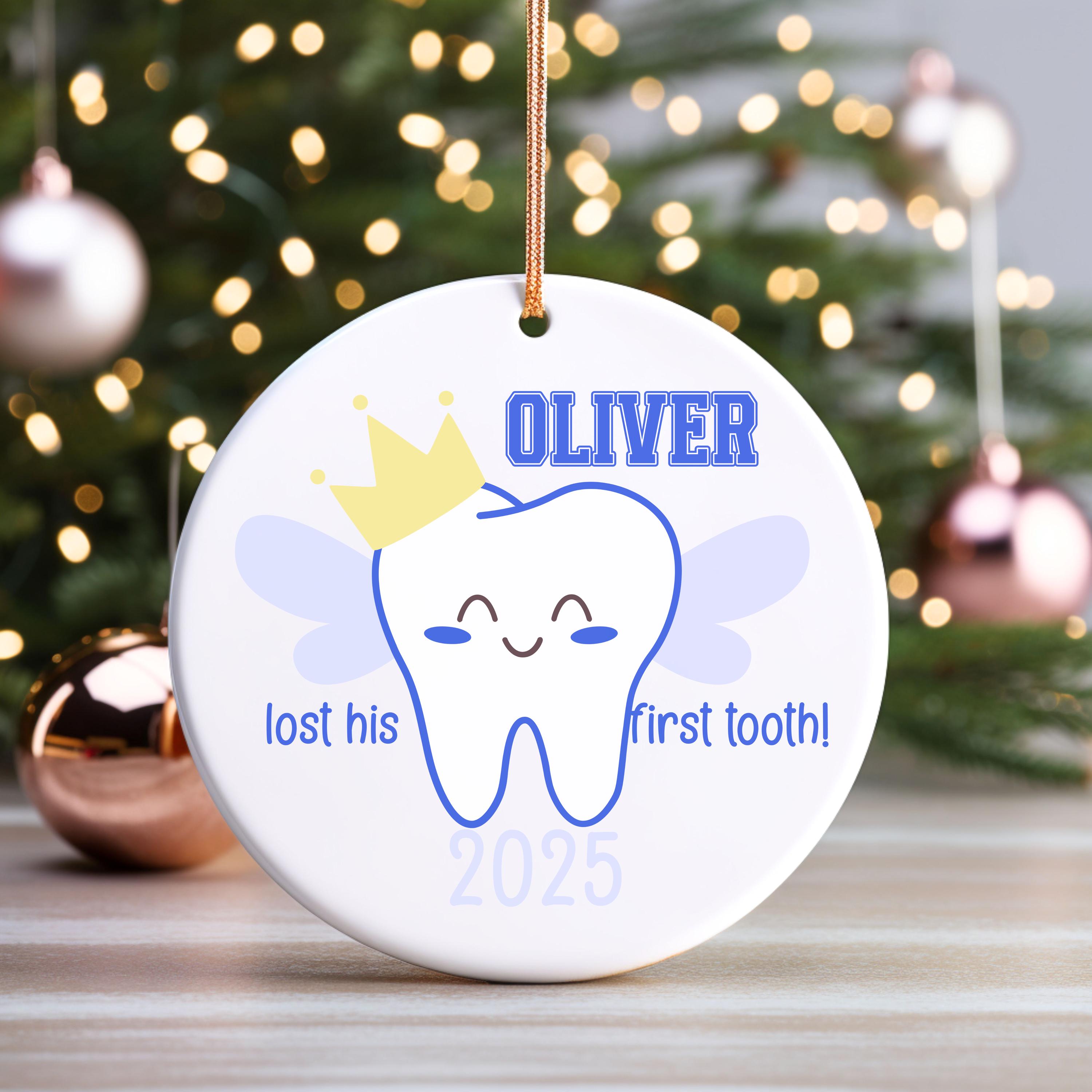 Personalized Lost First Tooth Gift From Tooth Fairy Hanging Circle ...