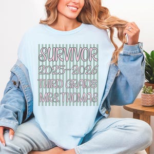 3rd Grade Survivor Shirt, Last Day of School Teacher Tee, End of Year Teacher Shirt, Custom Grade Level Shirt, Teacher Gift S62C