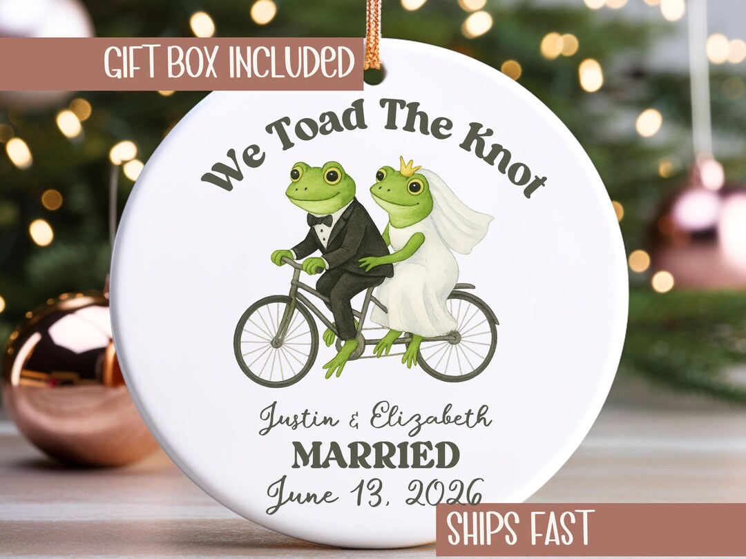 Personalized Just Married Ornament | Custom Married Couple Gift | Frog ...