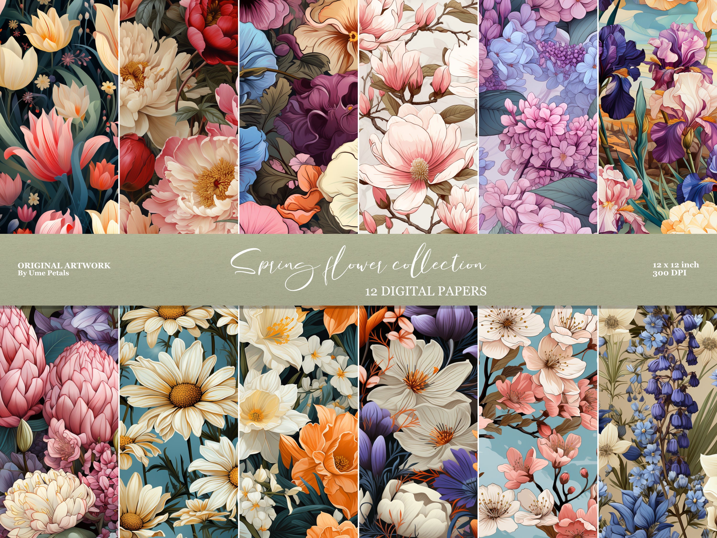 Seamless Pattern Spring Floral - Digital Design - Etsy