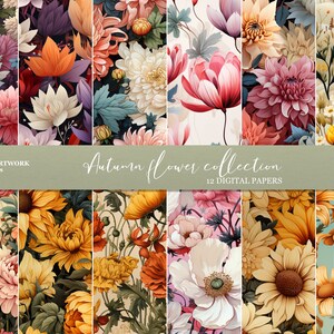 Seamless Pattern Autumn Floral - Digital Design