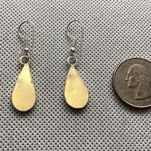 Vintage jaren 1970 Mexicaanse abalone en alpaca oorbellen met zilveren inleg afbeelding 6