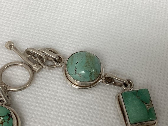 7” Genuine Turquoise Cabachons and 925 Sterling S… - image 4
