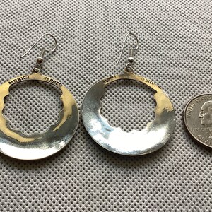 Vintage jaren 1970 Mexicaanse abalone en alpaca oorbellen met zilveren inleg afbeelding 3