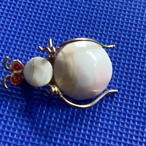 Shell Insect Pin Brooch, Vintage 1970s Old Inventory Stock