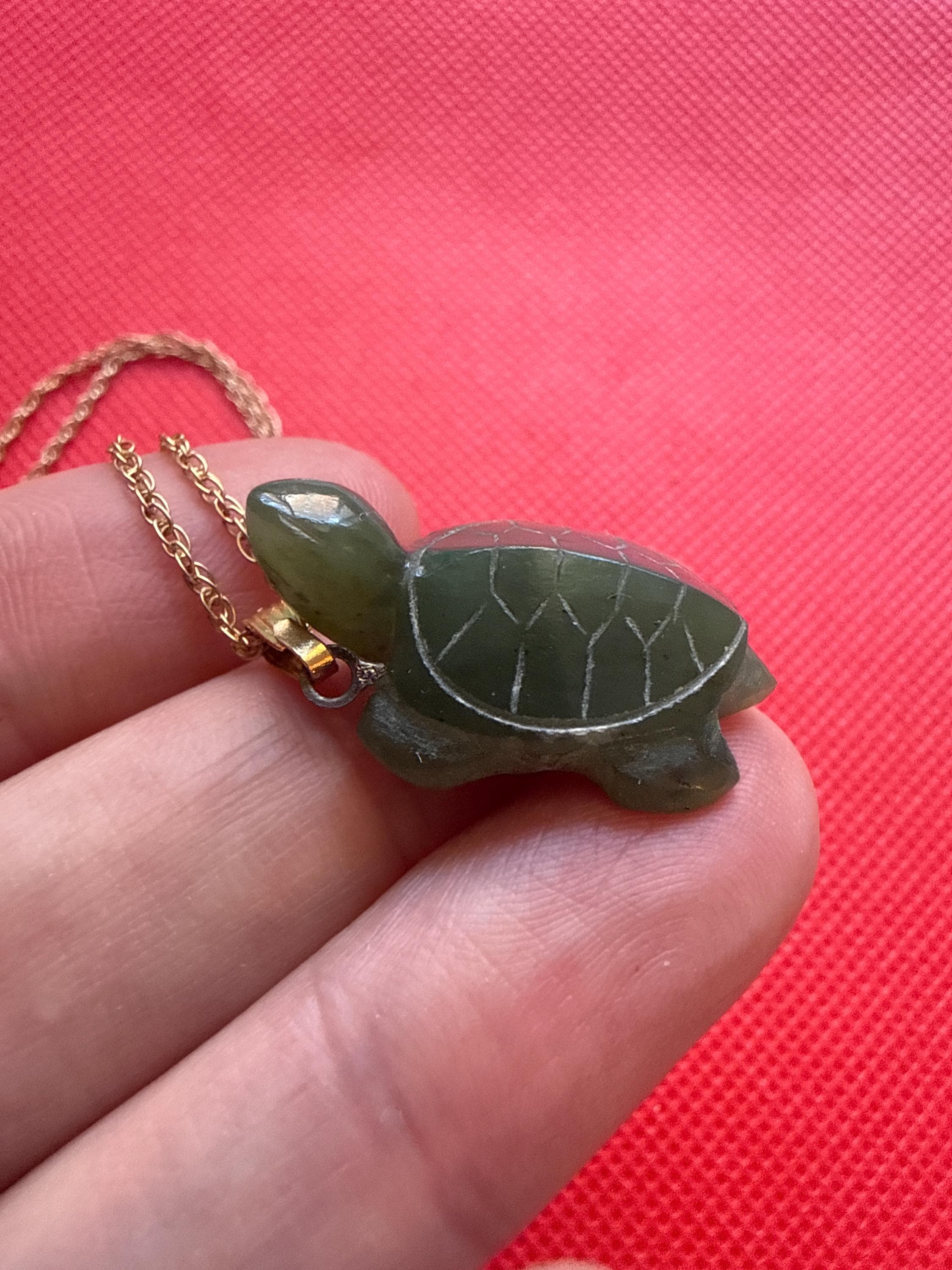 Ciondolo Tartaruga Con Pietra Di Giada Verde 100% Vera Pietra Di - Foto 11