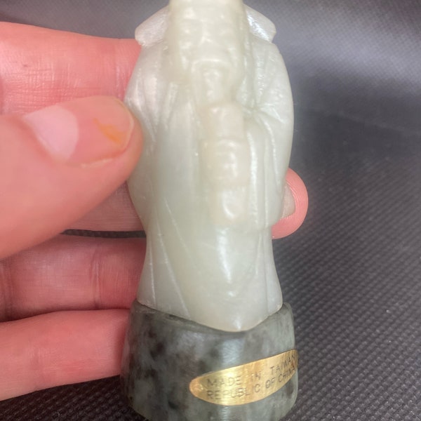 3” Hand-Carved Asian Man Figurine Vintage But New, 1960s