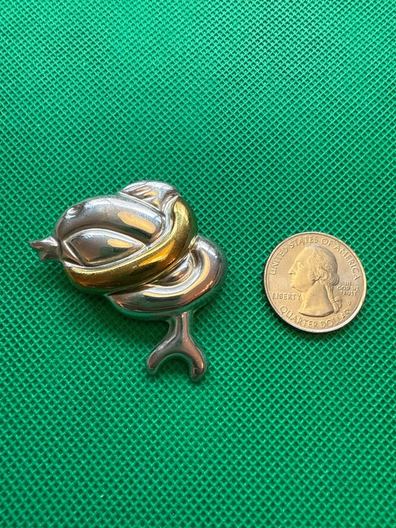 NOS Solid Sterling Silver Leaping Dolphin Pendant - image 2