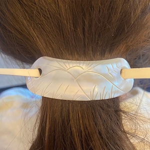 Hand Carved Mother of Pearl Stick Barrettes, Vintage 1970s But New, Child’s Or Woman’s, Wedding Party or Shower Gift
