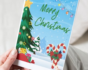 Merry Christmas Card /Christmas Tree Card Digital Download Printable