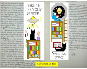 Cat Spaceman funny Cross Stitch Bookmark Pattern (Digital PDF Download)