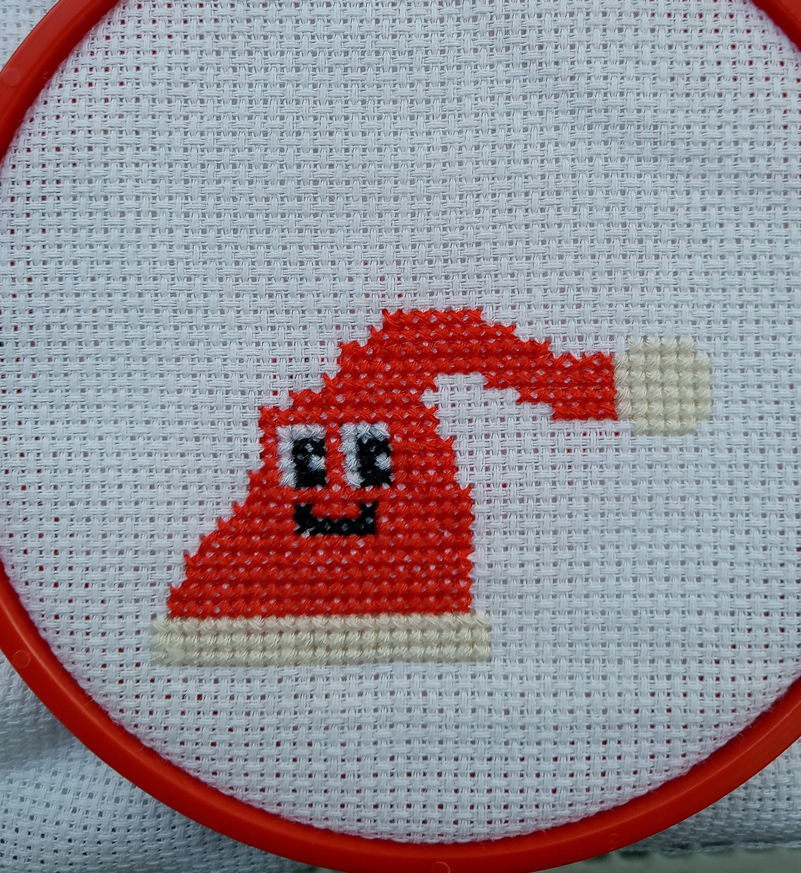 Fun Cross Stitch Pdf Pattern-festive Christmas Santa Hat With - Etsy