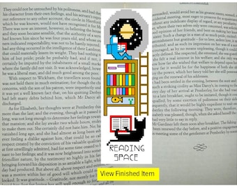 Cat and Spaceman Bookmark Cross Stitch Pattern chart: Digital PDF Download