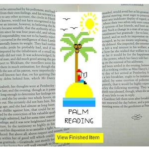 Palm Reading Cross Stitch Bookmark Pattern: Tropical Island Design (PDF Download