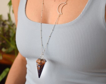 Sodalite pendulum necklace, natural stone necklace
