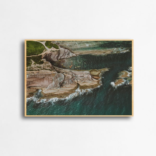 Cliff Photo Landscape Print, Rustic Decor, Northern Spain Digital Print, Instant Download