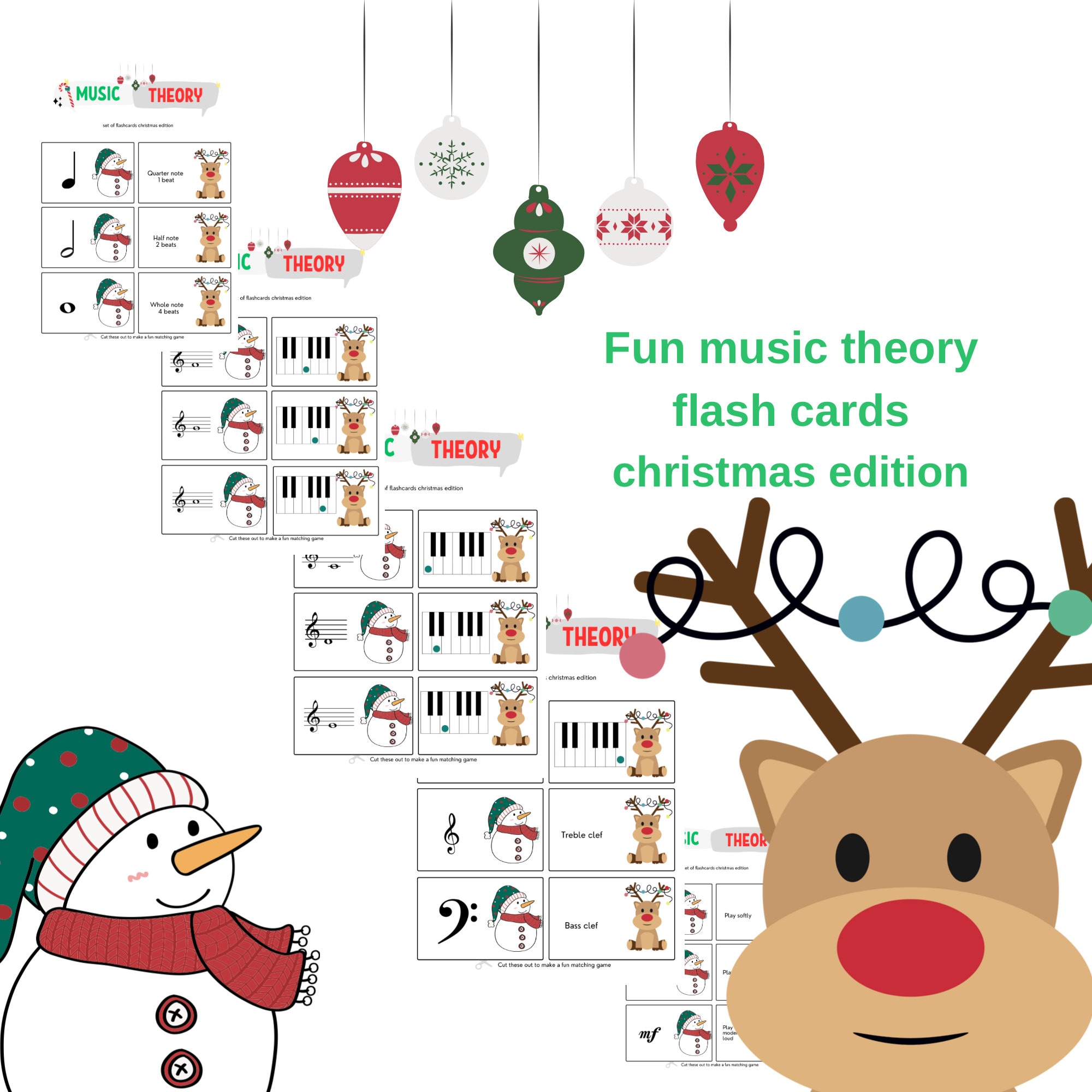 Music Theory Matching Game Christmas Edition - Etsy