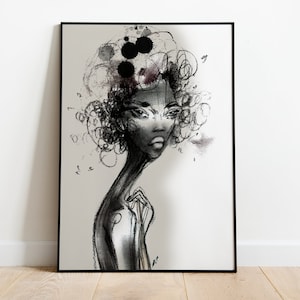 Woman Art Fashion Illustration .Fashion Illustration Printable, Digital Download