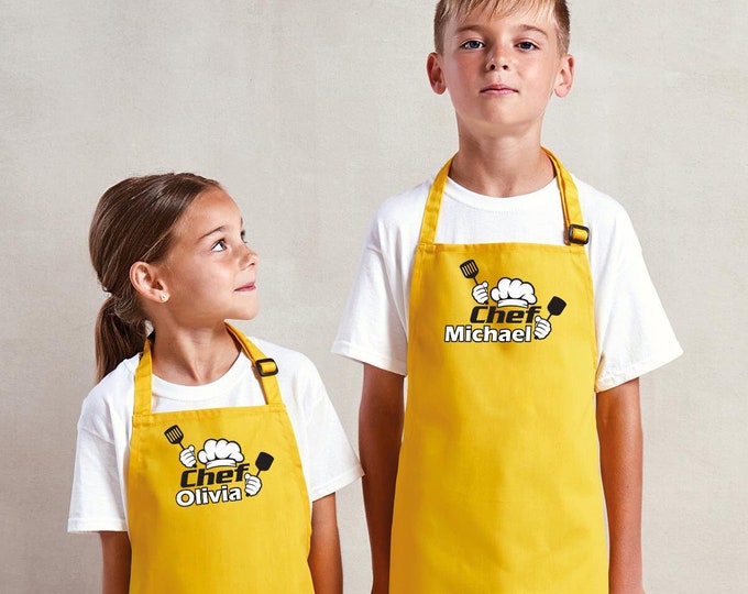 Children Chef Apron, Personalized Kids Aprons with Name, Cooking Baking Aprons For Kids, Custom Kids Aprons, Kids Chef Apron, Custom Gift 17