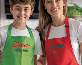 Custom Christmas  Apron, Christmas Family Aprons, Personalised Festive Apron for Kids & Adults, Xmas Family Baking Apron, Chef Apron 39