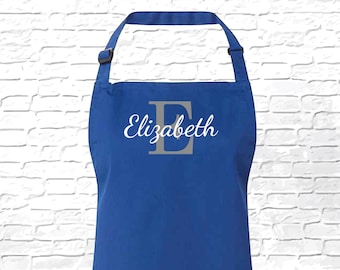 Delantal personalizado, delantal con nombre personalizado, delantal con inicial y nombre, delantal de cocina, delantal de chef, delantal de panadero, delantal para hornear, regalo para mamá/papá/esposa
