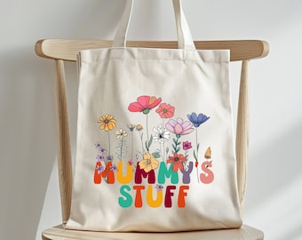 Bolso de mano de cosas de mamá, bolso de mano esencial de mamá, bolso de mano de algodón, regalo para mujeres, bolso de regalo de cumpleaños, bolso de mano para madre