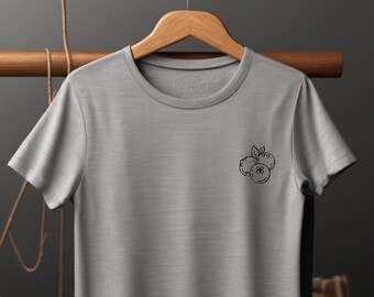Camiseta de arándanos, camisa de frutas, linda camisa con estampado gráfico de arándanos, camiseta de frutas de verano, camiseta minimalista de arándanos, regalo para ella/él (114)