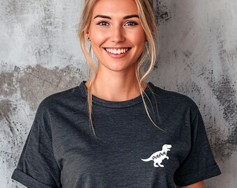 Koszulka Mamasaurus, Koszulka z dinozaurem dla mamy, Prezent na Dzień Matki, Prezent dla mamy, Zabawna koszulka Mama Life, Uroczy graficzny t-shirt z dinozaurem (109)
