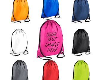 Personalised Drawstring Gym Bag, Custom Printed Gymsac, Kids, PE Bag, Swimming Bag, Gym Bag, Afterschool Club Bag, Sport Bag, Name on Bag