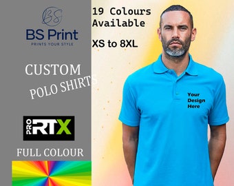 Promotional Printed Polo Shirts, Personalized Polo Shirt, Custom Work Shirts, Workwear, DTF Printed Polo Shirts