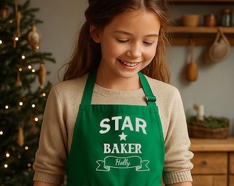 Star Baker Kids Apron, Personalised Star Baker Apron, Custom Cooking Baking Aprons For Children, Custom Apron Gift for Kids, Chef Apron, 44