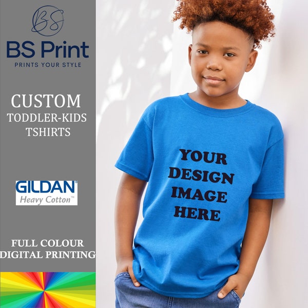 Custom Kids T-Shirt, Personalised Children Tshirt, Photo Print, Custom Children Shirt, Custom Gildan Heavy Cotton Toddler Kids Shirt