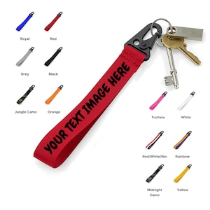 Custom Key Clips, Personalized Key Ring, Wristlet Keyring Key Fob, Lanyard, Wrist Keychain, Bag Tag with Metal Clasp, Branded Merchandise