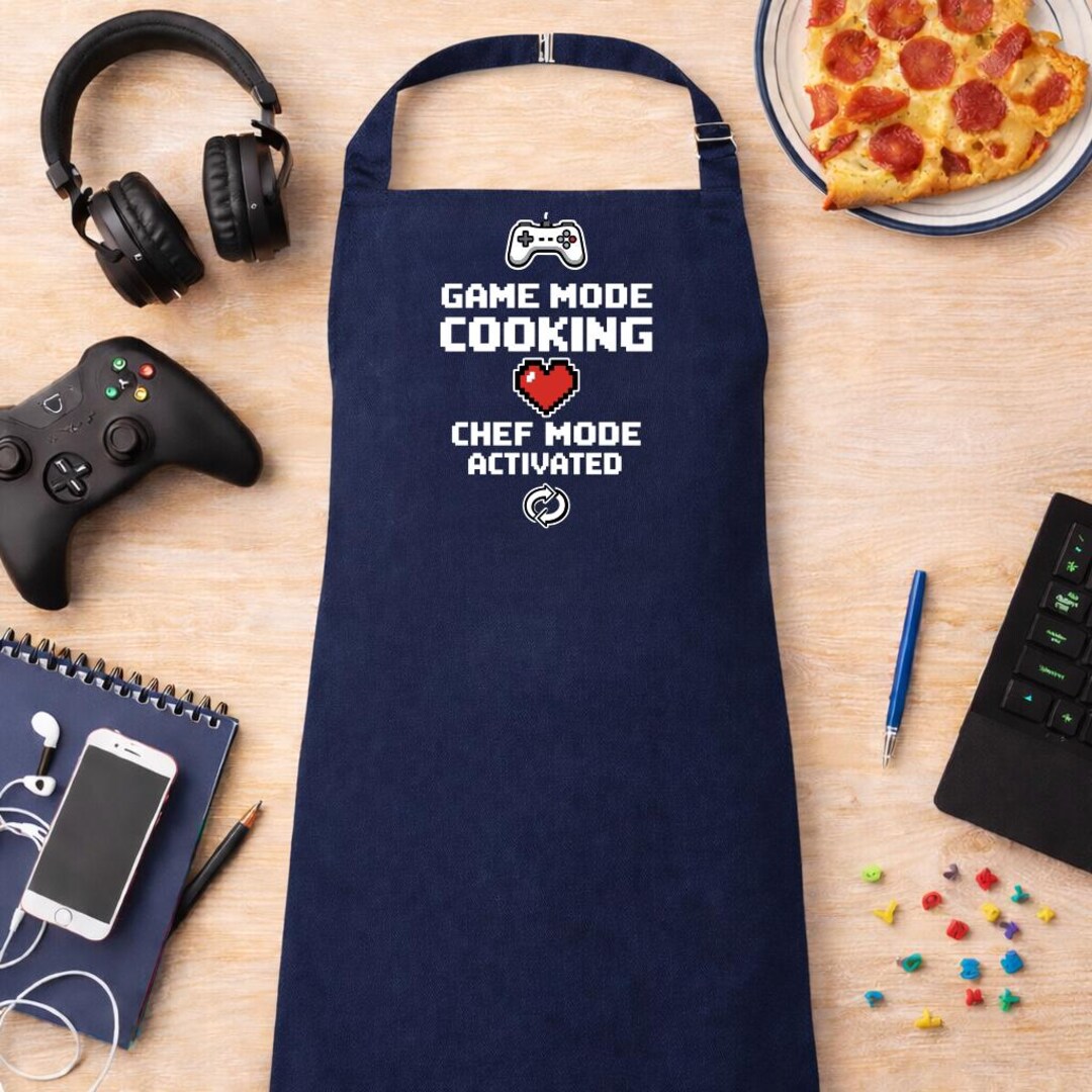 Game Mode Cooking Kids Apron, Gamer Chef Mode Activated Apron, Funny ...