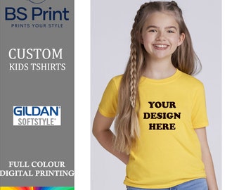 Custom Kids T-Shirt, Personalised Children Tshirt, Photo Print, Your Design on Tee, DTF Printed Full Color T-Shirt, Custom Kids Tee