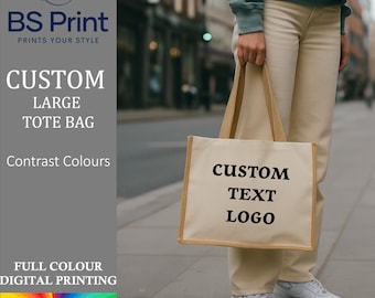 Custom Tote Bag - Personalised  Large Jute Bag - Business Merchandise Tote | Large Shopping Bag | Large Personalised Bag | Jute Shopper