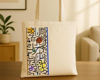 Abstract Art Tote Bag, Geometric Line Art Print, Stylish Everyday Bag for Art Lovers, Artistic Gift for Her, Rich Harbour Paint Tote Bag