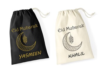 Eid Gift Bags, Personalised Eid Gift Bags for Children, Eid Mubarak Gift Bags, Personalised Gift Sacks, Various Sizes